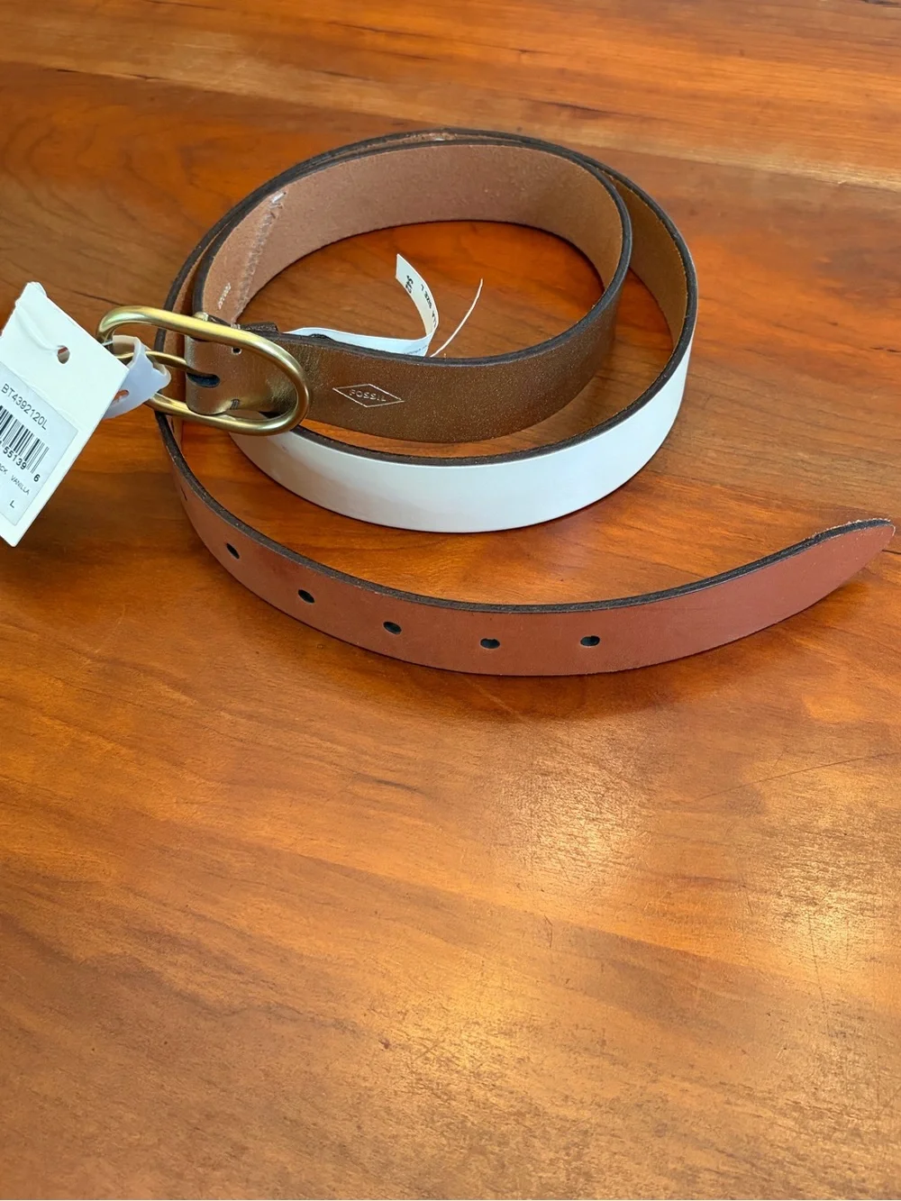 Fossil Belt Geo Colorblock Vanilla Size Large NWT